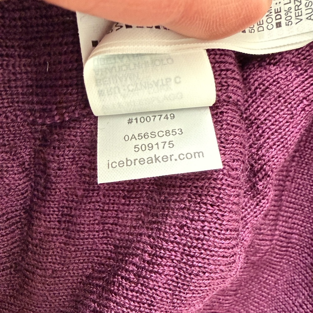 Icebreaker Purple Zoneknit Explore Merino Wool Blend Zip Hoodie Jacket - Picture 10 of 12